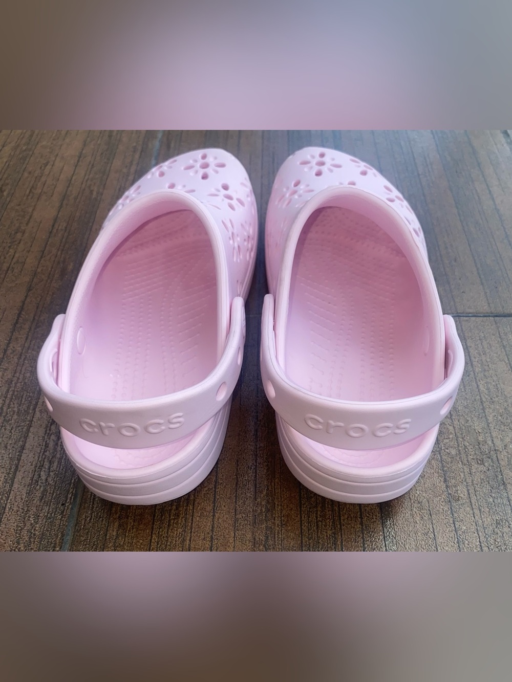CROCS Kids Pink Floral Clogs - Picture 2 of 12
